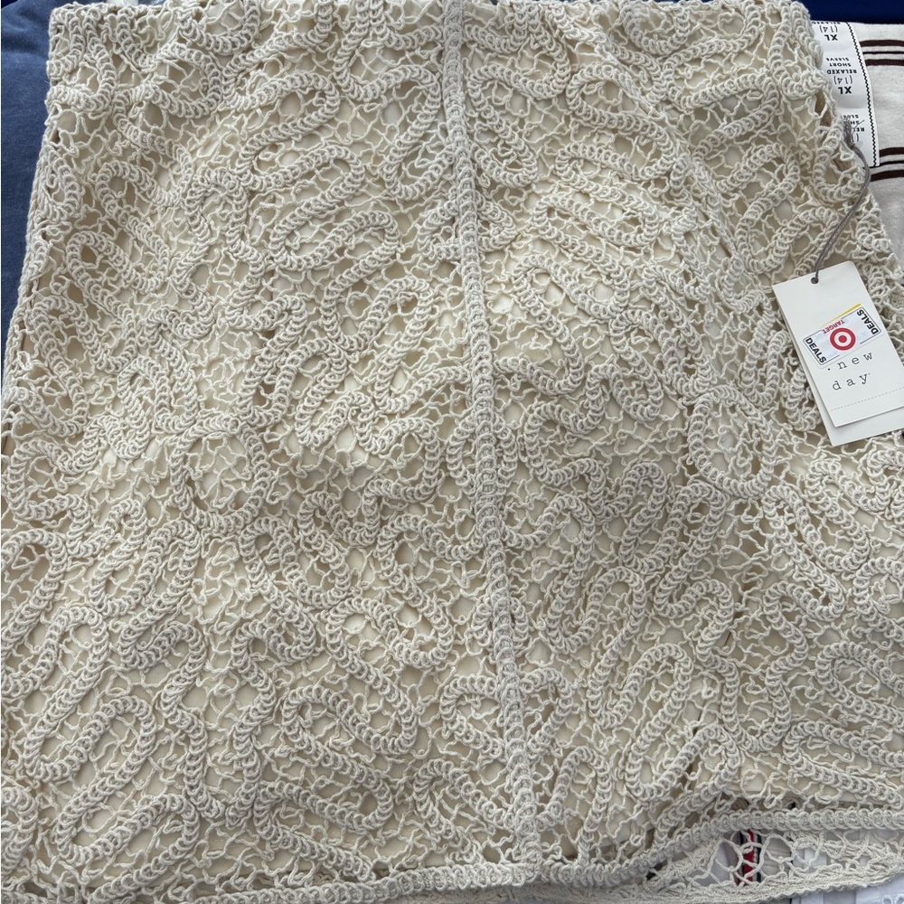 New Day Ivory Crochet Lace Skirt